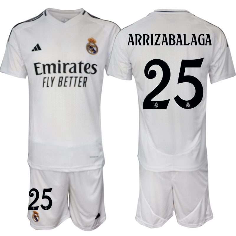 Men 2024-2025 Club Real Madrid home White #25 Soccer Jersey->real madrid jersey->Soccer Club Jersey